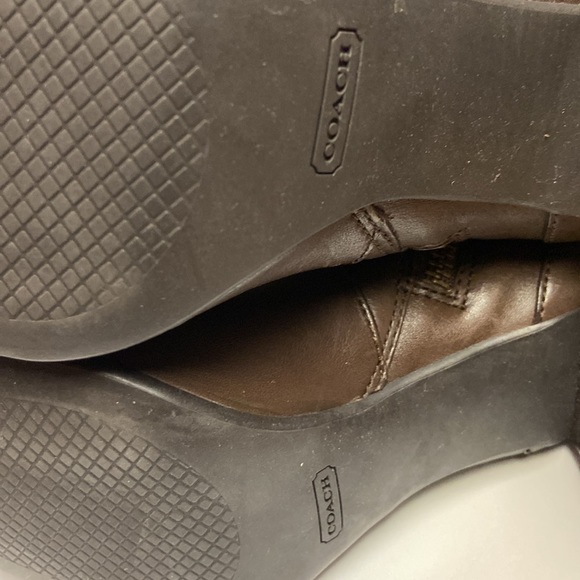 Coach Addie Semi Mate Leather Heel Boots - Picture 12 of 16